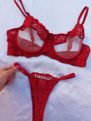 Lingerie Odalisca Luxo Personalizada Vermelho