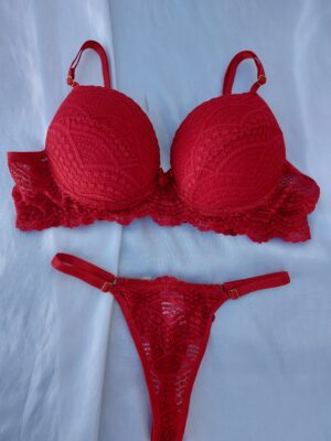 Lingerie Helena Renda Luxo Vermelha