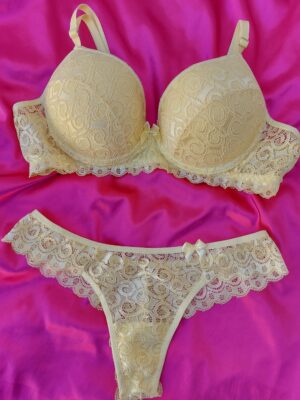 Conjunto de Lingerie Liz Renda - Amarelo