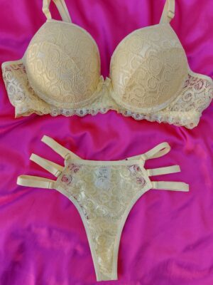 Conjunto de Lingerie Gabrielle Renda - Amarelo