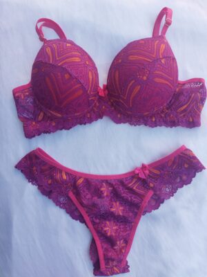 Conjunto de Lingerie Liz Renda - Pink Roxo