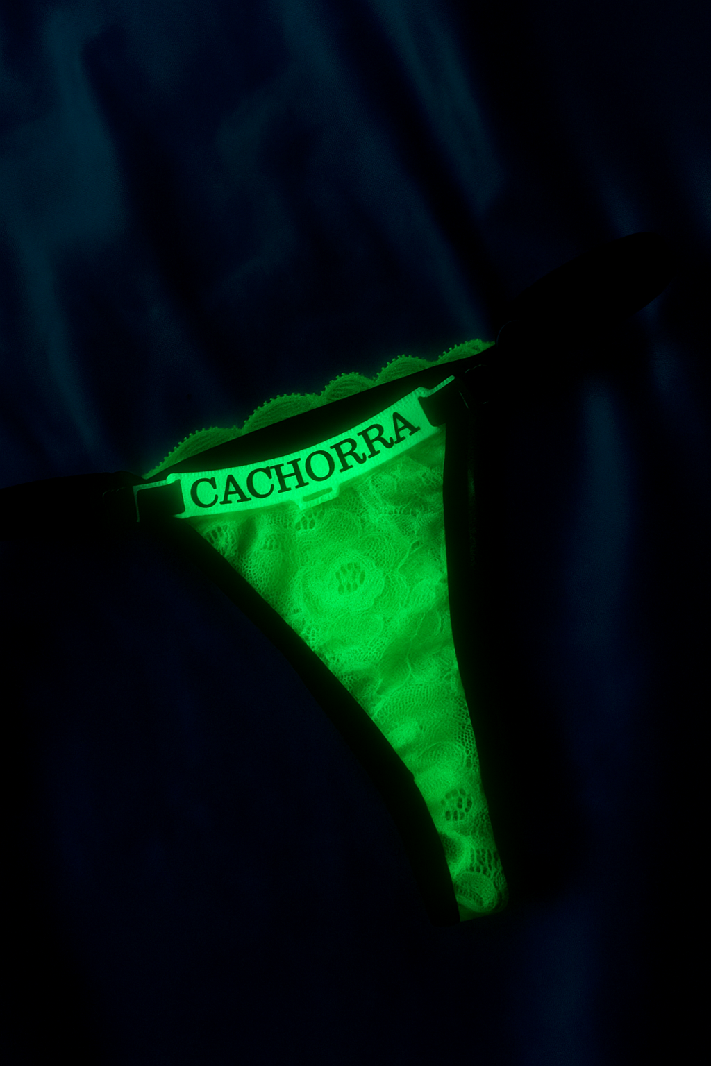 Calcinha Jolie Verde Neon Cachorra Placa Brilha no Escuro