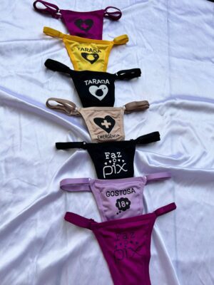 KIT 7 calcinhas escrita estampada (variadas)