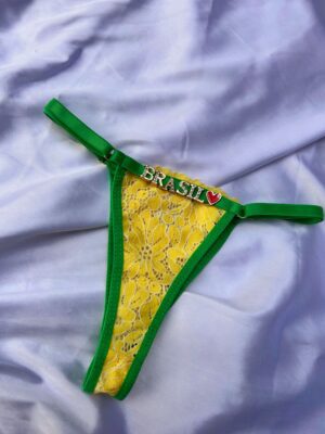 Calcinha BRASIL Renda Personalizada