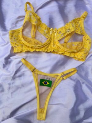 Conjunto Brasil Odalisca Amarelo